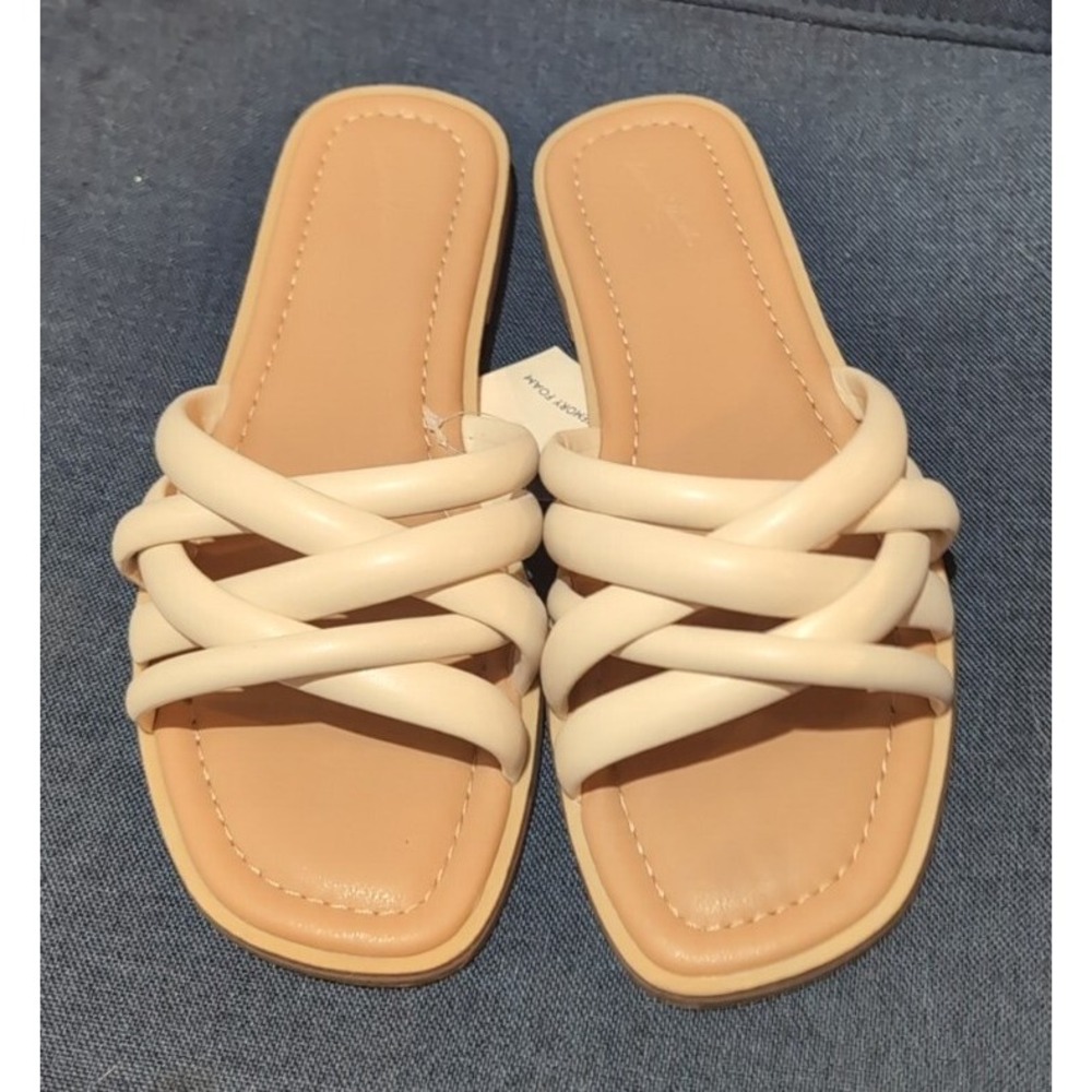Universal Thread Women's Size 8 Rian Slide Sandals Off White NEW